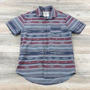 SWC Sunday Work Clothes Mens Medium Short Sleeve Shirt Work Casual Tribal Button